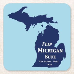 Porta-copo De Papel Quadrado Sacudir Michigan Blue em 2024