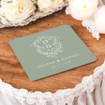 Porta-copo De Papel Quadrado Sage Green Floral Monograma Casamento Crest Modern<br><div class="desc">Adicione um toque elegante à sua comemoração com a Porta copos de papel quadrado do Monograma Moderno. Apresentando um sofisticado design de crista monograma, essas portas copos são perfeitas para casamentos, festas de noivado ou chás de panela. A forma quadrada de na moda e as superfícies absorventes de papel de...</div>