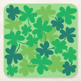 Porta-copo De Papel Quadrado Saint Patrick’s Day Shamrock Clovers Paper Coaster