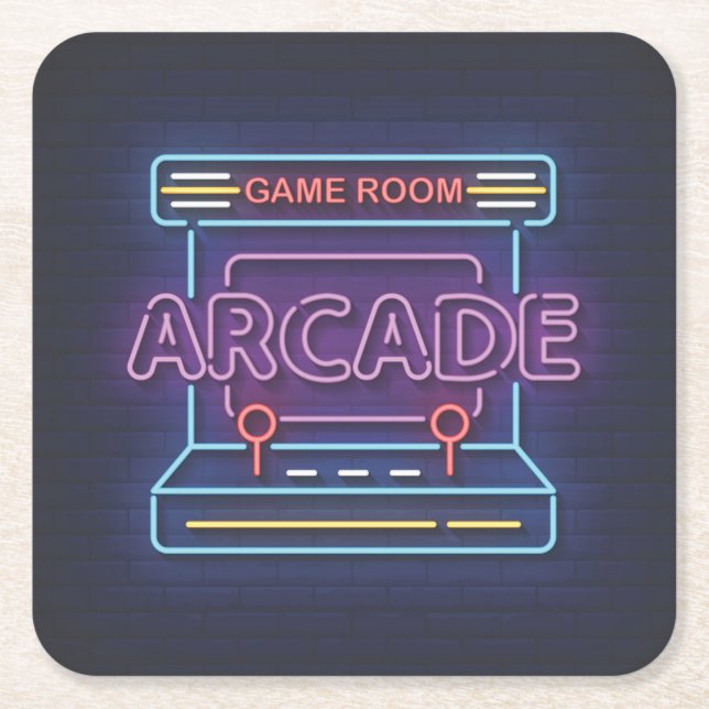 Porta-copo De Papel Quadrado Sala de Jogo Clássico Muito Divertida com Joystick (Frente)