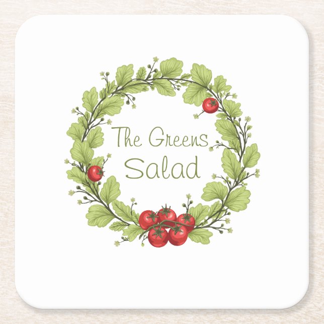 Porta-copo De Papel Quadrado Salada dos Verdes (Frente)