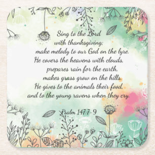 Porta-copo De Papel Quadrado Salmo 147