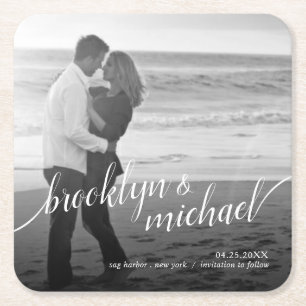 Porta-copo De Papel Quadrado Salvar o anúncio moderno do roteiro do Swash da