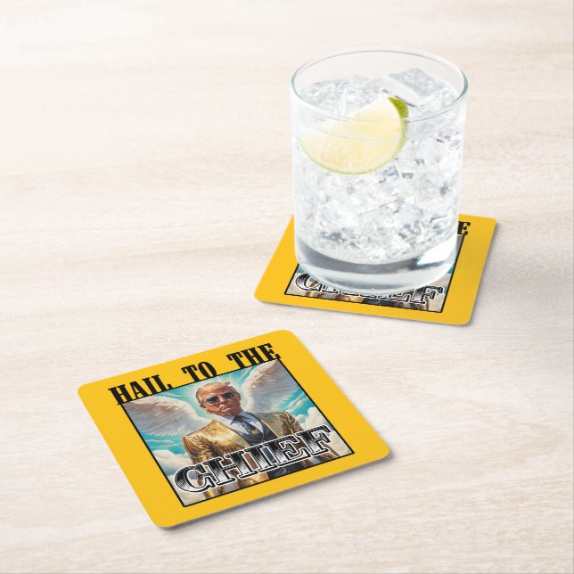 Porta-copo De Papel Quadrado Salve ao chefe - Trump 2024 (Insitu)