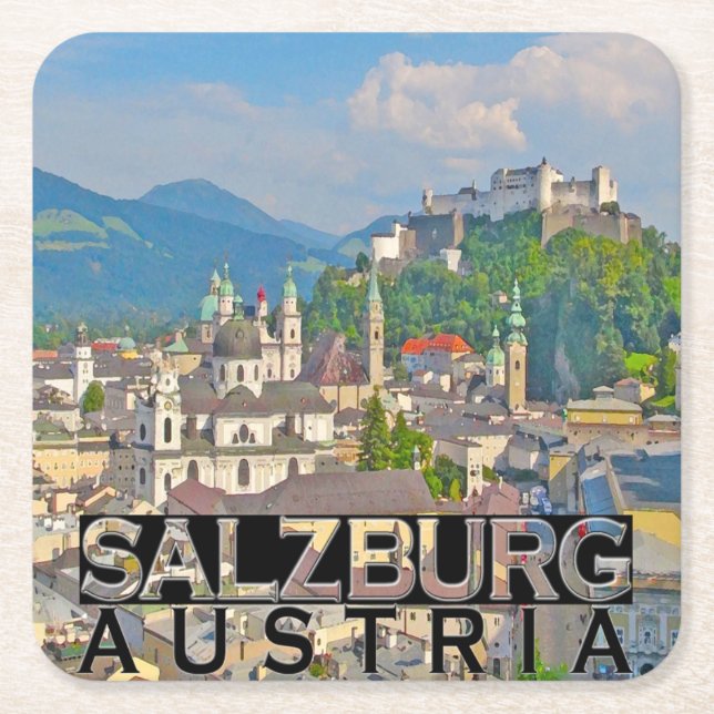 Porta-copo De Papel Quadrado Salzburgo (Frente)