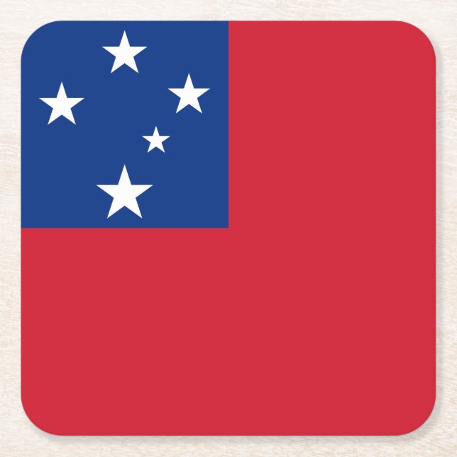 Porta-copo De Papel Quadrado Samoa Flag (Frente)