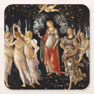 Porta-copo De Papel Quadrado Sandro Botticelli - La Primavera