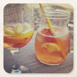 Porta-copo De Papel Quadrado Sangria e Sol