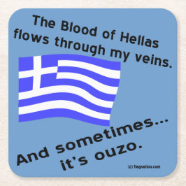 Porta-copo De Papel Quadrado Sangue de Hellas & Ouzo