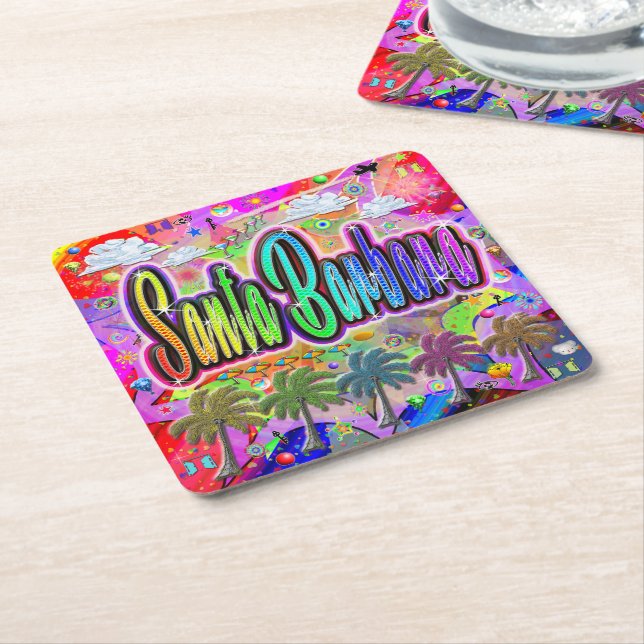 Porta-copo De Papel Quadrado Santa Barbara Vista Express Coaster (Inclinado)