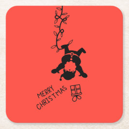 Porta-copo De Papel Quadrado Santa Distribution Gifts