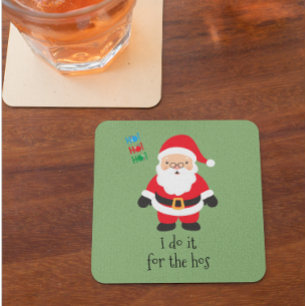 Porta-copo De Papel Quadrado Santa Eu Faço Isso Pelas Enfermeiras Natal