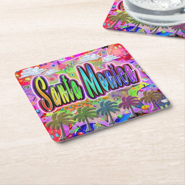 Porta-copo De Papel Quadrado Santa Mônica Vista Express Coaster (Inclinado)