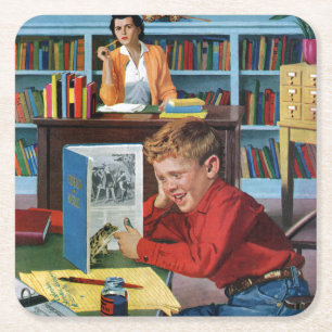 Porta-copo De Papel Quadrado Sapo na biblioteca