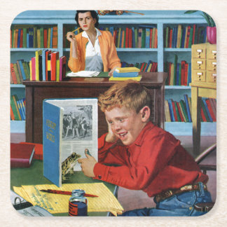 Porta-copo De Papel Quadrado Sapo na biblioteca