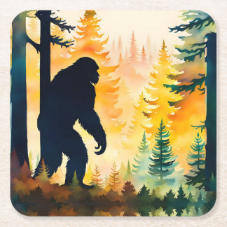 Porta-copo De Papel Quadrado Sasquatch nos woods Paper Coaster