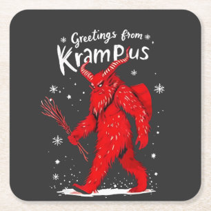 Porta-copo De Papel Quadrado Saudação do Krampus Natal