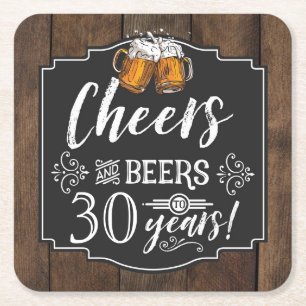 Porta-copo De Papel Quadrado Saúde e Festa de aniversário de cervejas