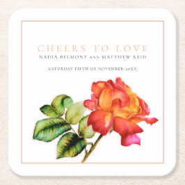 Porta-copo De Papel Quadrado Saúde para amar o chá híbrido rosa cor de laranja