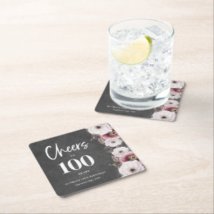 Porta-copo De Papel Quadrado Saúde para o 100º aniversário