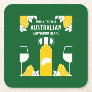 Porta-copo De Papel Quadrado Sauvignon Blanc Wine Drinker