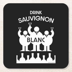 Porta-copo De Papel Quadrado Sauvignon Blanc Wine Drinker