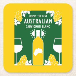 Porta-copo De Papel Quadrado Sauvignon Blanc Wine Drinker