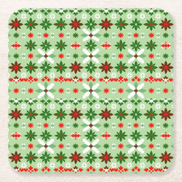 Porta-copo De Papel Quadrado Scandinavian Fair Isle Christmas Edition 4