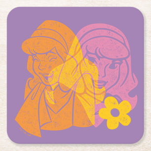 Porta-copo De Papel Quadrado Scooby-Doo Retrato de Flor Daphne