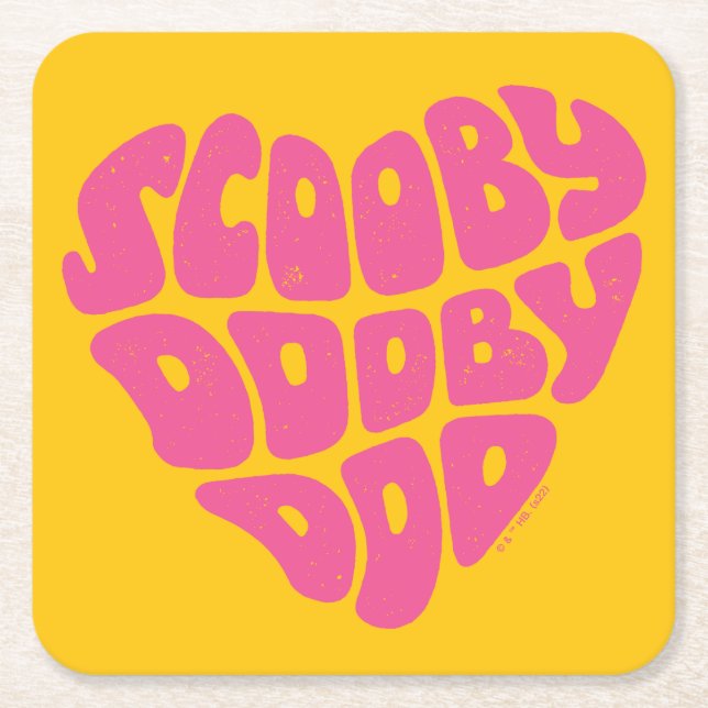 Porta-copo De Papel Quadrado Scooby Dooby Doo Heart (Frente)