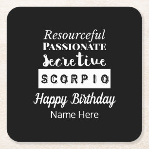 Porta-copo De Papel Quadrado Scorpio Zodíaco Características de Diversão Aniver