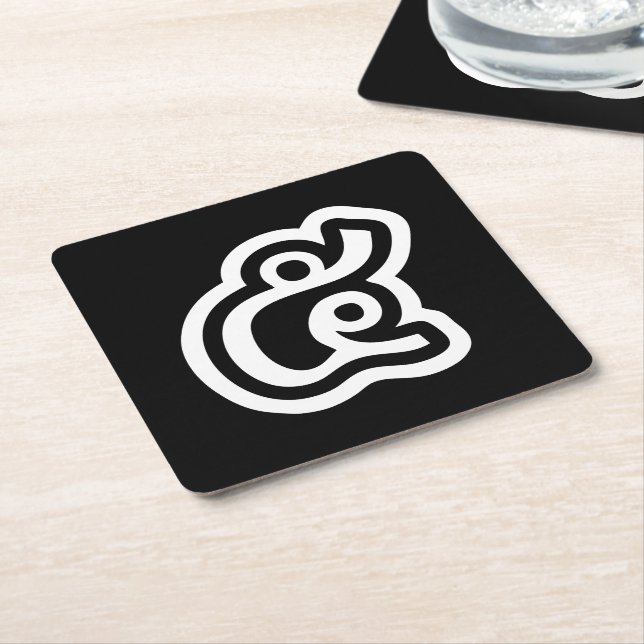 Porta-copo De Papel Quadrado Script Tailandês Número 5 / Cinco / ๕ (Haa/Ha) (Inclinado)