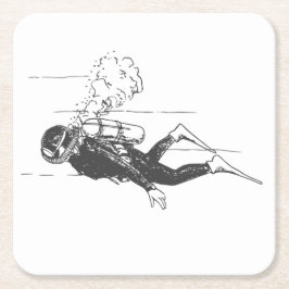 Porta-copo De Papel Quadrado Scuba Diver