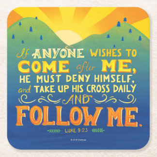 Porta-copo De Papel Quadrado Se qualquer um deseja vir após mim