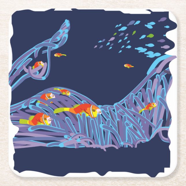 Porta-copo De Papel Quadrado Sea bottom (Frente)