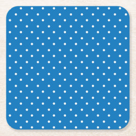 Porta-copo De Papel Quadrado Seamless blue background polka dot pattern 