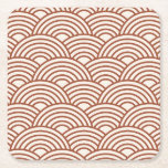 Porta-copo De Papel Quadrado Seigaiha Wave Rust Terracotta<br><div class="desc">Onda de Seigaiha Japonesa - Preto e Branco - Padrão - Rusta,  Tonalidade,  Terracotta.</div>