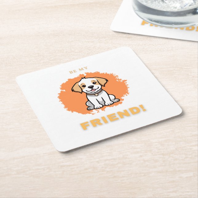 Porta-copo De Papel Quadrado Seja Meu Amigo - Porta copos (Inclinado)