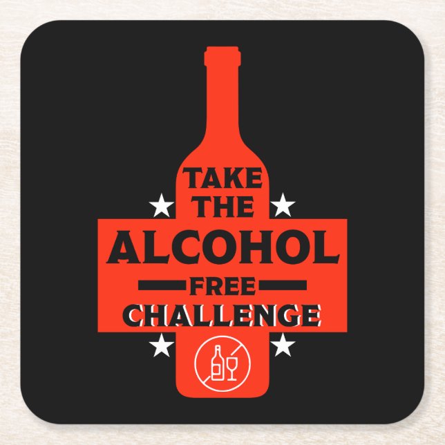 Porta-copo De Papel Quadrado Sem Álcool E Sóbrio (Frente)