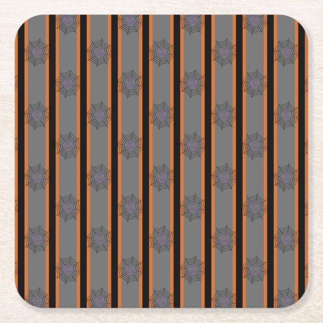 Porta-copo De Papel Quadrado Semanas de Aranha do Halloween, divertido e Rico (Frente)