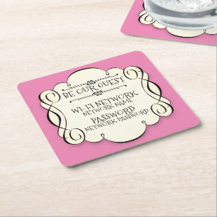 Porta-copo De Papel Quadrado Senha do Wifi