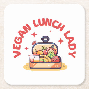 PORTA-COPO DE PAPEL QUADRADO SENHORA DO ALMOÇO VEGANA