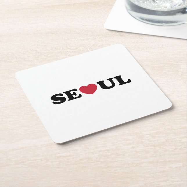 Porta-copo De Papel Quadrado Seoul Love Heart (Inclinado)