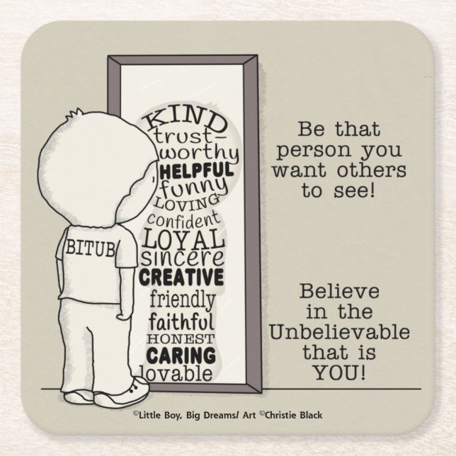 Porta-copo De Papel Quadrado Ser Essa Pessoa (Frente)