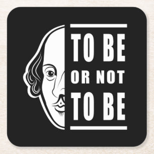 Porta-copo De Papel Quadrado Ser Ou Não Ser Shakespeare Cita Thespian
