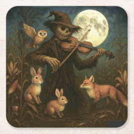 Porta-copo De Papel Quadrado Serenata de espantalho de lua