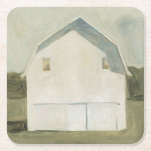 Porta-copo De Papel Quadrado Serene Barn - Branco