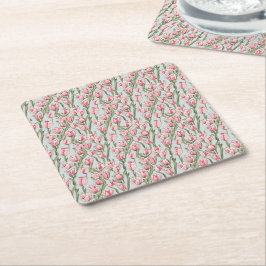 Porta-copo De Papel Quadrado Serenidade da Fileira Rosa