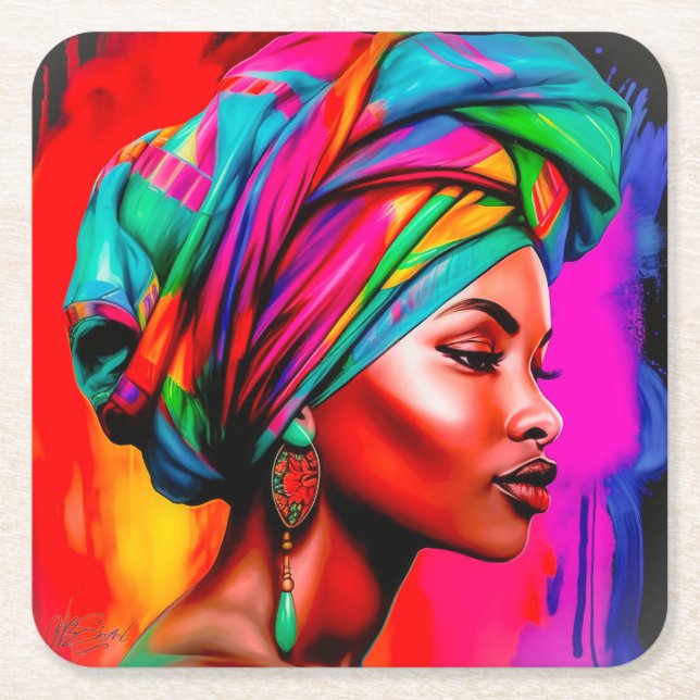 Porta-copo De Papel Quadrado Série Beleza Vibrante 1 (Frente)