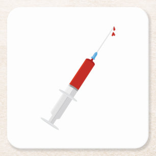 Porta-copo De Papel Quadrado Seringa Sangrenta